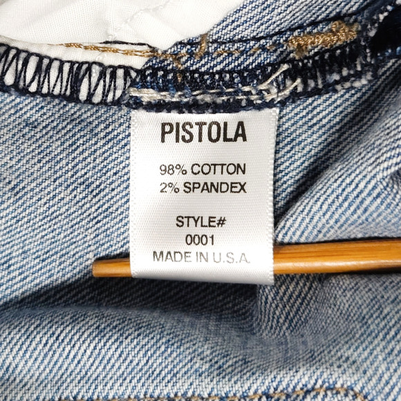 NWT Pistola Madi Embroidered Distressed Modern Slim Jeans Sz 27x27 Deep Sea Blue - Picture 7 of 13